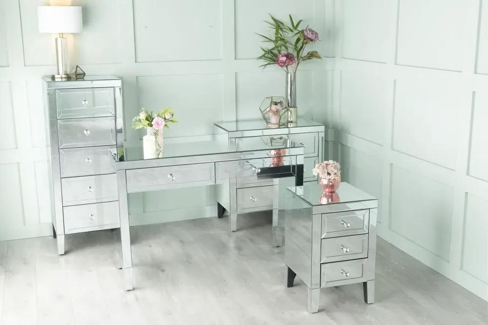 Lucia Mirrored Dressing Table - Mirrored