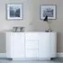 Luxor 2 Door Curved Fluted Sideboard - White, Marble Effect
