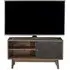 Luxuria 100cm TV Unit with Geometric Trim - Black, Sheesham Wood