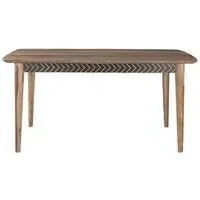 Luxuria 6-Seater Dining Table with Geometric Trim - Sheesham