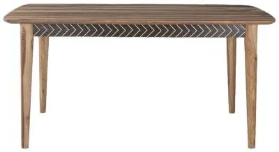 Luxuria 6-Seater Dining Table with Geometric Trim - Sheesham