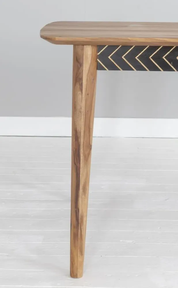 Luxuria Rectangular Dining Table - Dark Walnut, Sheesham Wood