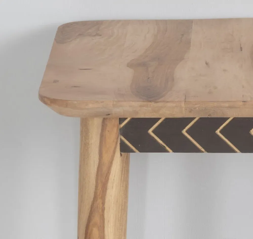 Luxuria Square End Table - Dark Walnut, Sheesham