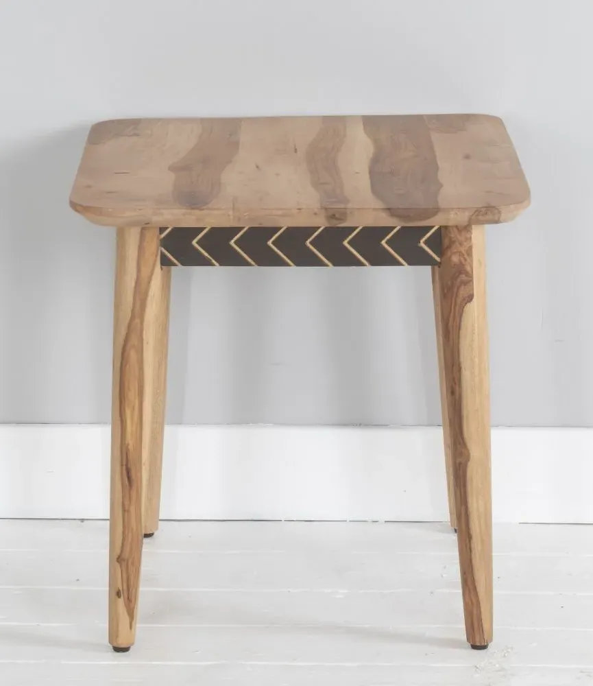 Luxuria Square End Table - Dark Walnut, Sheesham