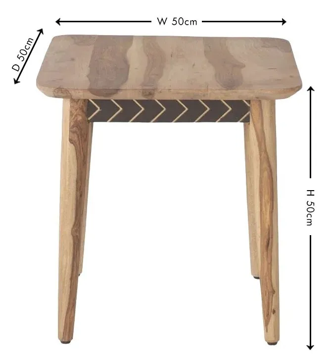 Luxuria Square End Table - Dark Walnut, Sheesham