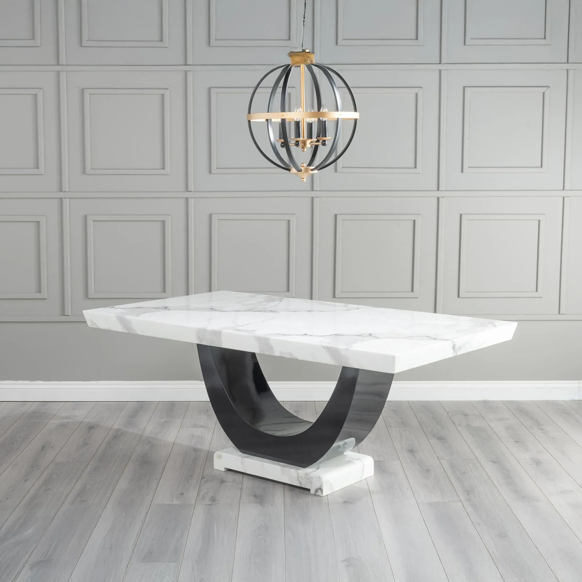 Madrid 6-Seater Dining Table - White, Marble
