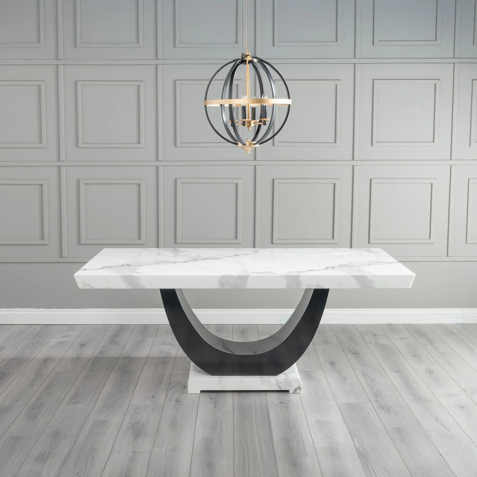 Madrid 6-Seater Dining Table - White, Marble