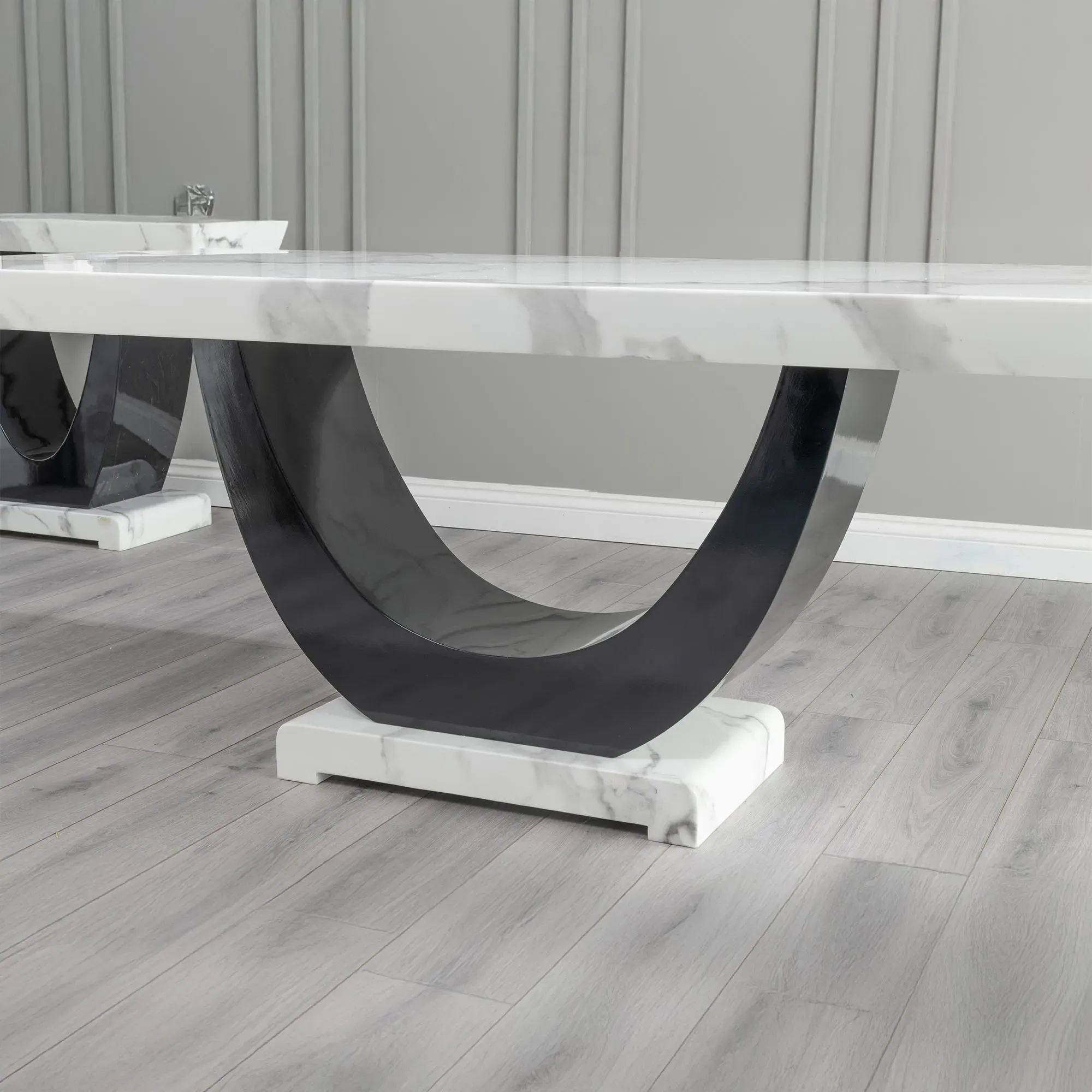 Madrid 6-Seater Dining Table - White, Marble