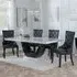 Madrid Dining Set with Carmela Chair - White, Cream Leather