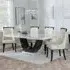 Madrid Dining Set with Carmela Chair - White, Marble