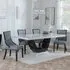 Madrid Dining Set with Chair - White, Grey Leather