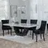 Madrid Dining Set with Knocker Back Chairs - White, Black Velvet