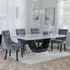 Madrid Dining Set with Knocker Back Chairs - White, Marble