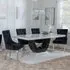 Madrid Dining Set with Knocker Back Chairs - White, Marble