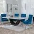 Madrid Dining Set with Knocker Back Chairs - White, Marble