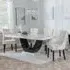 Madrid Dining Set with Knocker Back Chairs - White, Marble