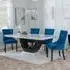 Madrid Dining Set with Lion Knocker Chairs - White, Blue