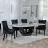 Madrid Dining Set with Lion Knocker Chairs - White, Marble