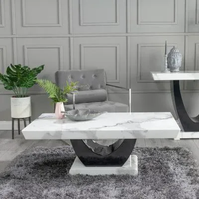 Madrid Rectangular Coffee Table - White, Marble image