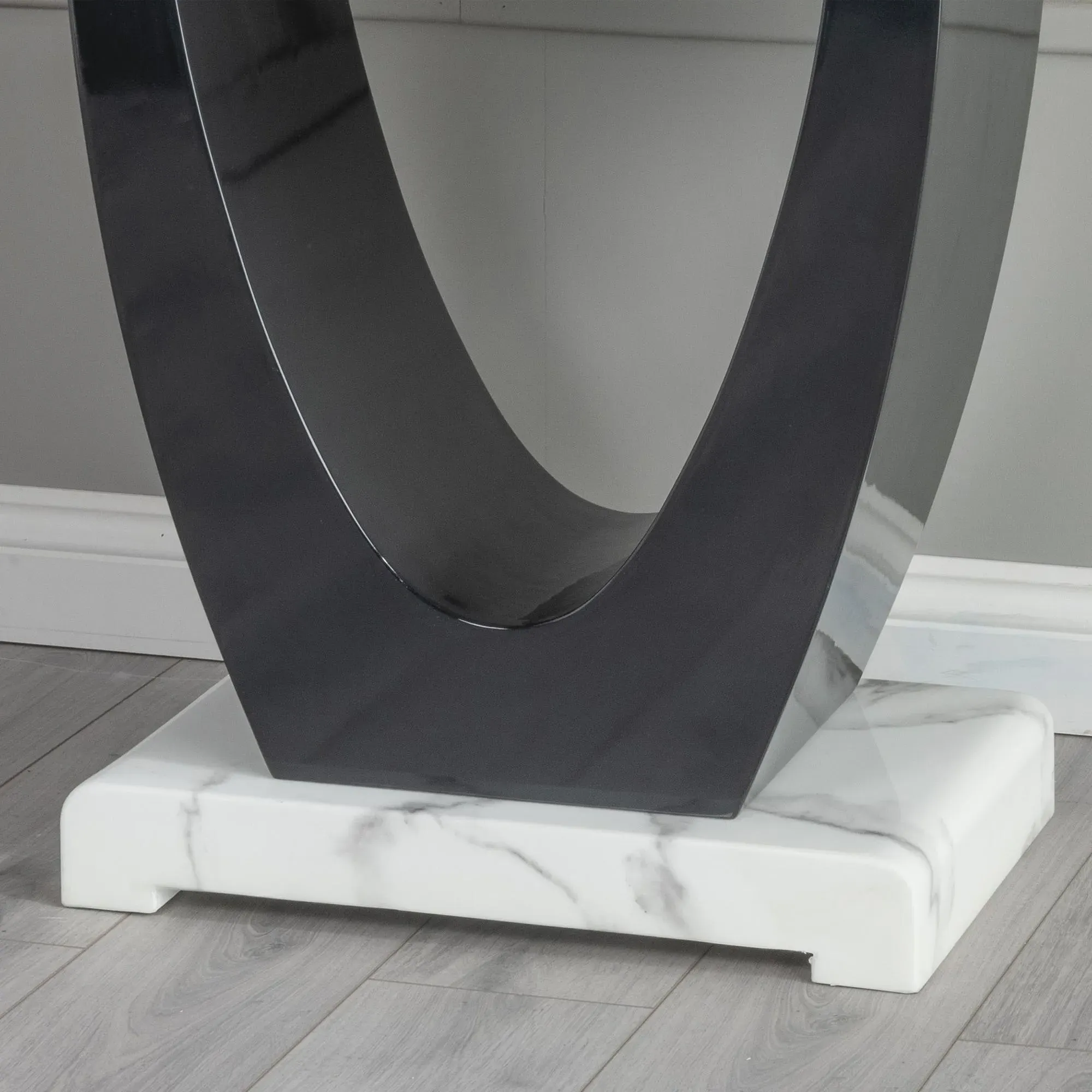 Madrid White Marble Console Table - White, Marble