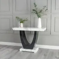 Madrid White Marble Console Table - White, Marble