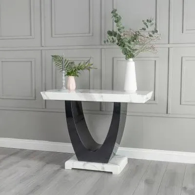 Madrid White Marble Console Table - White, Marble image