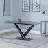 Maldon 6-Seater Dining Table with V Base - Black, Ceramic