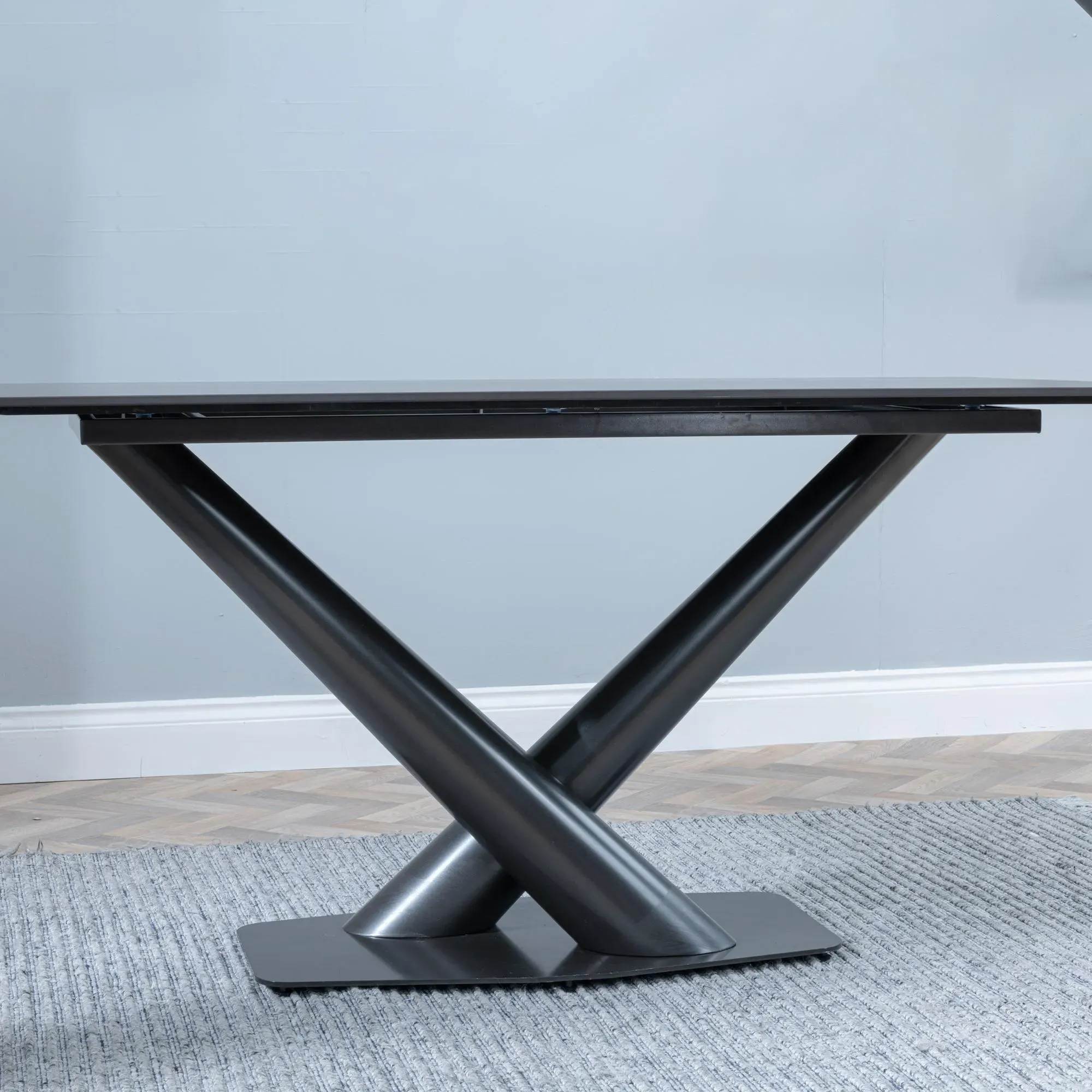 Maldon Rectangular Dining Set - Dark Grey, Ceramic