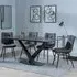 Maldon Rectangular Dining Set with Corona Chairs - Black, Ceramic