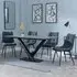 Maldon Rectangular Dining Set with Corona Chairs - Grey, Ceramic