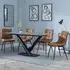 Maldon Rectangular Dining Set with Corona Chairs - Grey, Ceramic