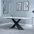 Merlin 8-Seater Dining Table - White Ceramic, Black Base