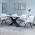 Merlin Ceramic Dining Set with Ion Swivel Chairs - Cream, Boucle