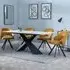 Merlin Ceramic Dining Set with Ion Swivel Chairs - Mustard, Velvet