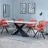 Merlin Ceramic Dining Set with Ion Swivel Chairs - Orange, Velvet