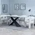 Merlin Ceramic Dining Set with Kiefer Chairs - White, Boucle