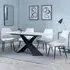 Merlin Dining Set with Darwin Chairs - White, Ceramic