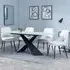 Merlin Dining Set with Peyton Chairs - White, Ceramic