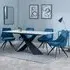 Merlin Dining Set with Swivel Chairs - Blue, Ceramic