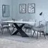Merlin Dining Set with Swivel Chairs - Grey, Ceramic