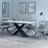 Merlin Dining Set with Swivel Chairs - Grey, Ceramic