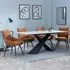 Merlin Dining Set with Swivel Chairs - Orange, Ceramic