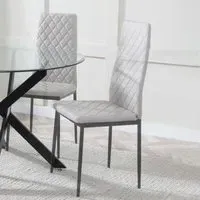 Metro Dining Chairs - Beige, Faux Leather