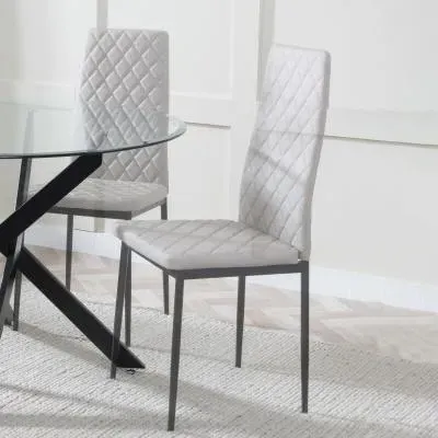 Metro Dining Chairs - Beige, Faux Leather image