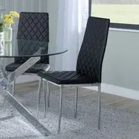 Metro Dining Chairs - Black, Faux Leather