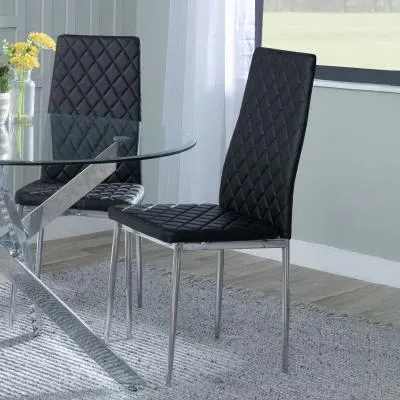 Metro Dining Chairs - Black, Faux Leather