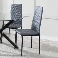 Metro Dining Chairs - Grey, Faux Leather