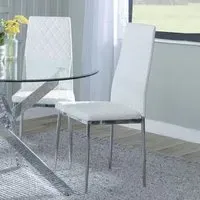 Metro Dining Chairs - White, Faux Leather