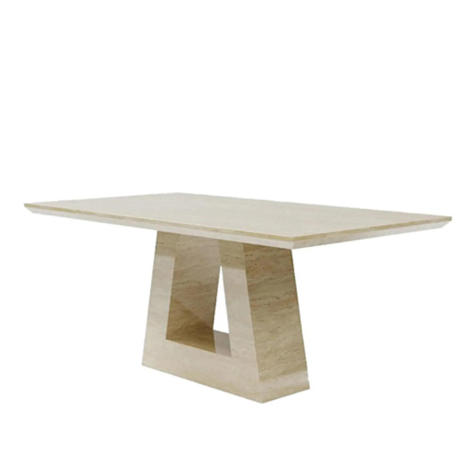 Milan 6 Seater Dining Table - Beige, Marble