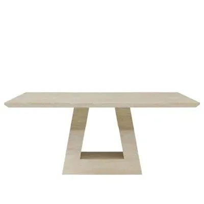 Milan 6 Seater Dining Table - Beige, Marble image